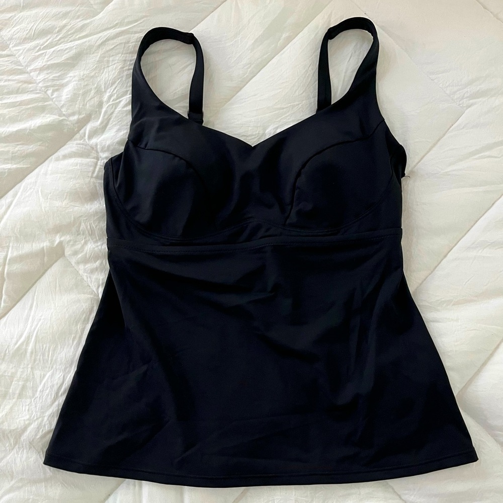 Athleta Underwire Tankini Top-Blk-34 D/DD